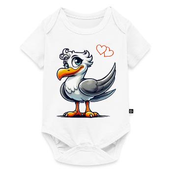 vogel comic - Baby Premium Kurzarmbody - Weiß - Vorne