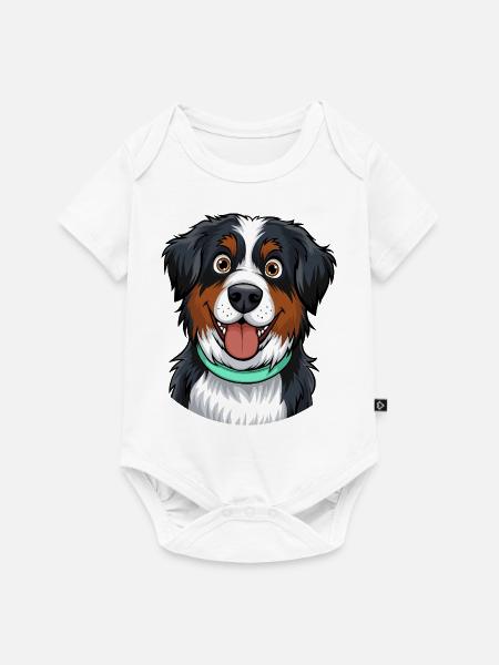 Berner Sennenhund Portrait - Baby Premium Kurzarmbody - Weiß