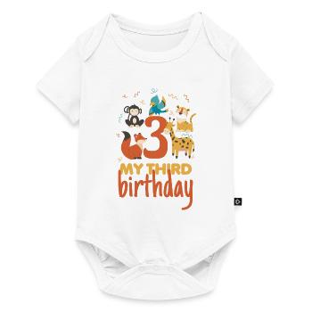 My third Birthday - Mein dritter Geburtstag - Baby Premium Kurzarmbody - Weiß - Vorne