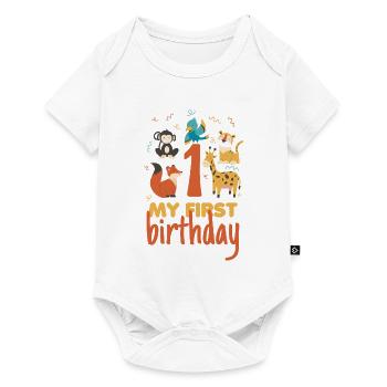 Mon premier anniversaire - Mein erster Geburtstag - Body à manches courtes Premium Bébé - blanc - Devant
