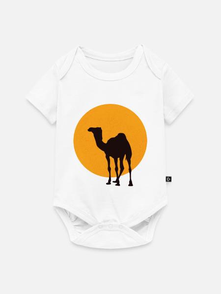 Dromedar Kamel Silhouette - Baby Premium Kurzarmbody - Weiß