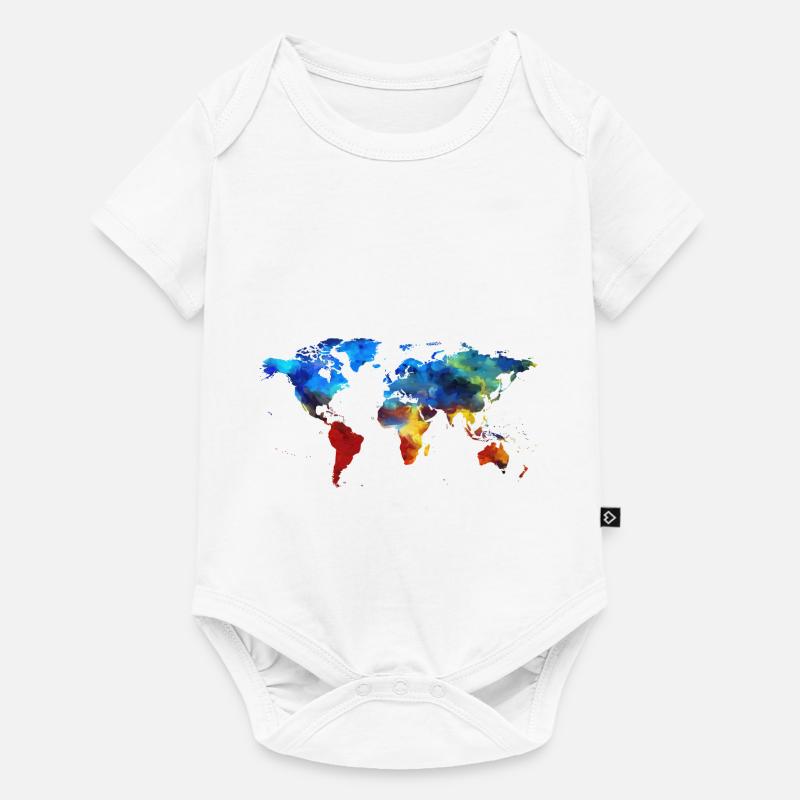 terre colorée - Body à manches courtes Premium Bébé - blanc