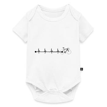 Cadeau de battement de coeur d'ECG de bicyclette - Body à manches courtes Premium Bébé - blanc - Devant