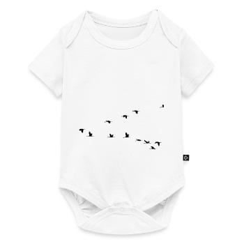 Oiseau Grue Stork Swarm - Body à manches courtes Premium Bébé - blanc - Devant