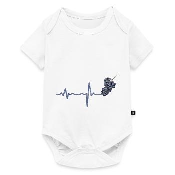 Geschenk Heartbeat Trauben vegan vegetarisch bio - Baby Premium Kurzarmbody - Weiß - Vorne
