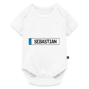 Sebastian Étiquette cadeau - Body à manches courtes Premium Bébé - blanc - Devant