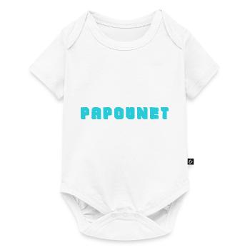 PAPOUNET. PAPA. FÊTE DES PÈRES. BONNE FÊTE PAPA - Body à manches courtes Premium Bébé - blanc - Devant