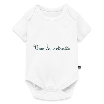 RETRAITE. RETRAITE. RETRAITEE. SENIOR. MAMIE. PAPY - Body à manches courtes Premium Bébé - blanc - Devant