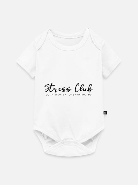 Stress Club, Confidently Overthinking - Baby Premium Kurzarmbody - Weiß