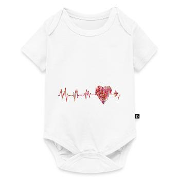 ECG avec de petits coeurs - Body à manches courtes Premium Bébé - blanc - Devant