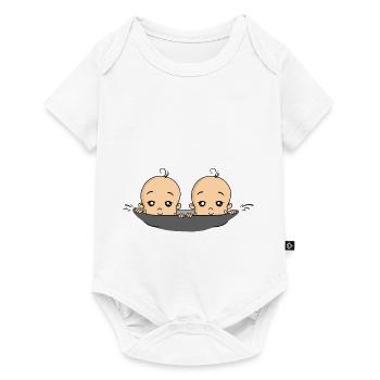 Baby Babies Zwillinge Jungen Schwangerschaft - Baby Premium Kurzarmbody - Weiß - Vorne