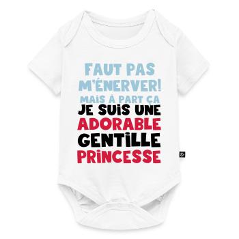 une adorable gentille princesse - Body à manches courtes Premium Bébé - blanc - Devant