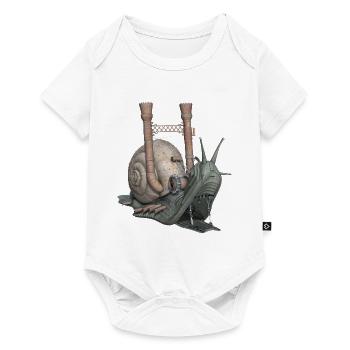Snail Schnecke Fantasy Geschenk - Baby Premium Kurzarmbody - Weiß - Vorne