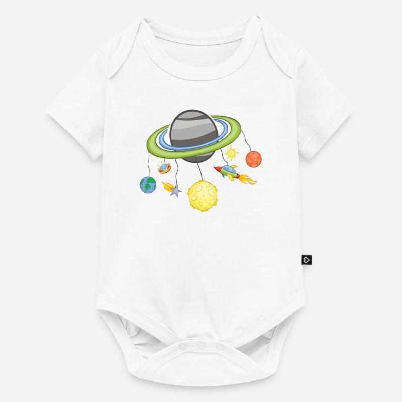 Space Mobile Planet Space / Idée cadeau - Body à manches courtes Premium Bébé - blanc
