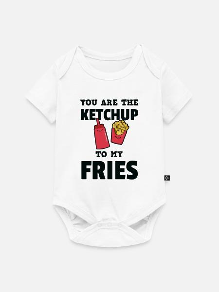 Lustig, du bist der Ketchup zu meinem Fries T-Shirt - Baby Premium Kurzarmbody - Weiß