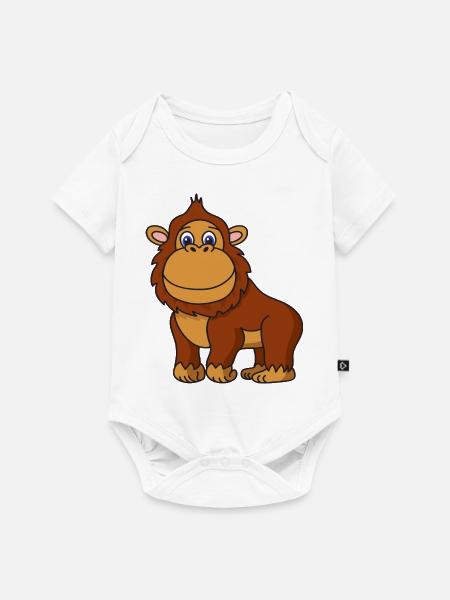Gorilla - Baby Premium Kurzarmbody - Weiß