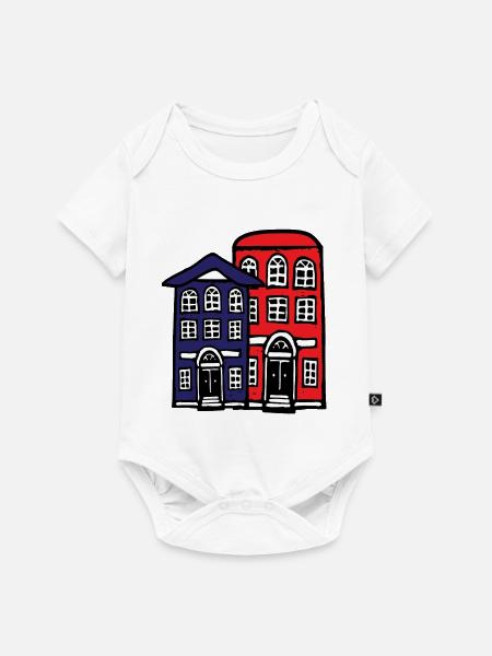 Gebäude - Baby Premium Kurzarmbody - Weiß