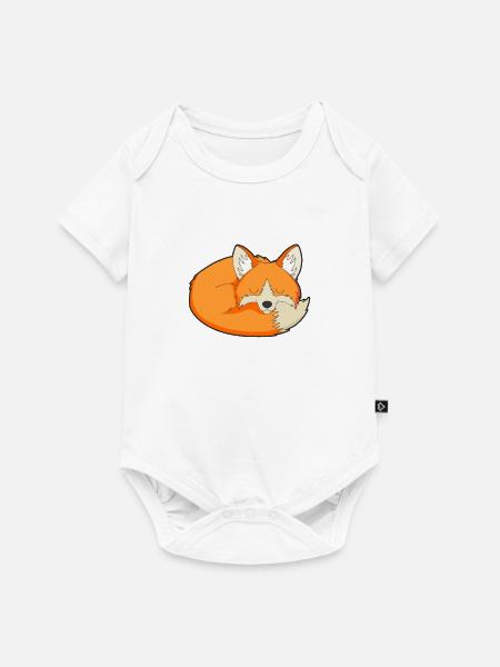 Schlafender Fuchs - Baby Premium Kurzarmbody - Weiß