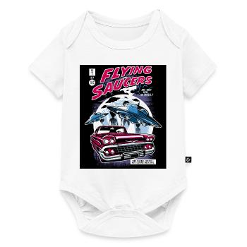 Alien Kidnapping Comic Ufo Flying Saucer - Baby Premium short-sleeve bodysuit - white - Front