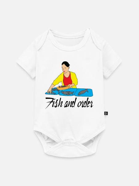 Fisch Stand Markt - Baby Premium Kurzarmbody - Weiß