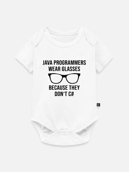 Programmer Java Entwickler Brille - Baby Premium Kurzarmbody - Weiß