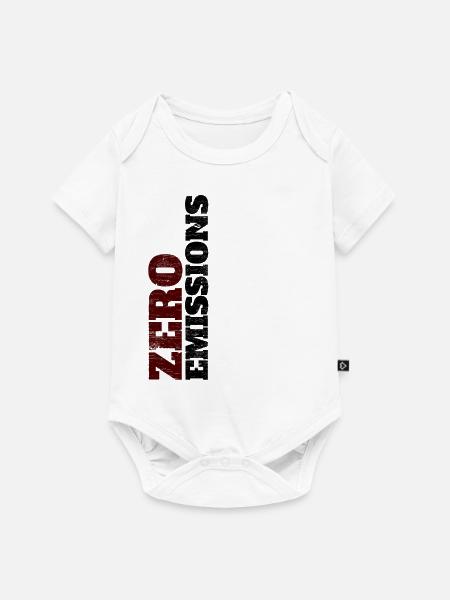 Zero Emissions / elektrisch fahren / Elektroauto - Baby Premium Kurzarmbody - Weiß