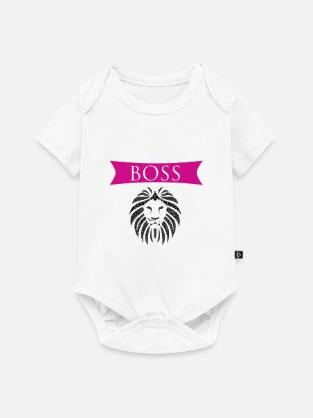 Lion Boss - Baby Premium Kurzarmbody - Weiß