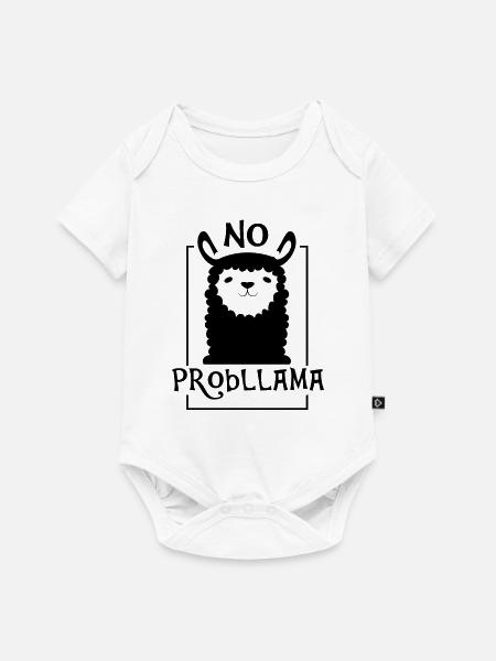 No Probllama - Baby Premium Kurzarmbody - Weiß