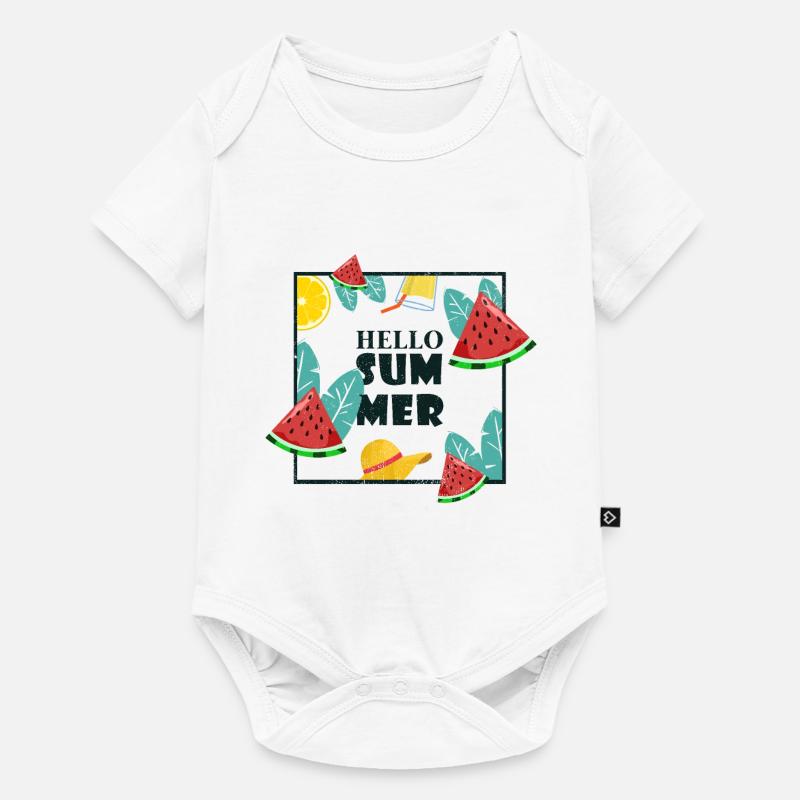 Hello Summer | Pastèque cadeau de limousine orange - Body à manches courtes Premium Bébé - blanc