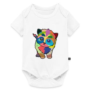 Little colorful cute cat - Baby Premium short-sleeve bodysuit - white - Front
