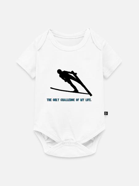 Ski Springen - Baby Premium Kurzarmbody - Weiß