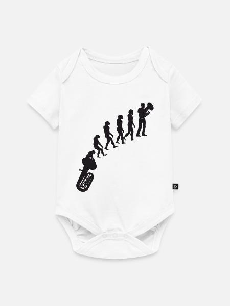 Tubaspieler Tuba Evolution - Baby Premium Kurzarmbody - Weiß