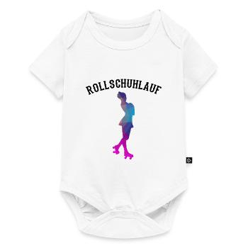 Rollkunstlauf Rollschuhe Pirouette Rollschuhlauf - Baby Premium Kurzarmbody - Weiß - Vorne