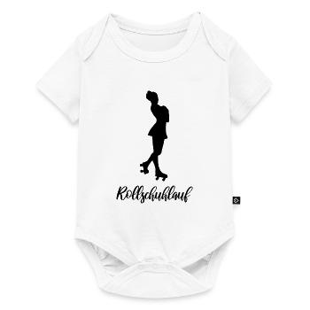 Rollkunstlauf Rollschuhe Pirouette Rollschuhlauf - Baby Premium Kurzarmbody - Weiß - Vorne