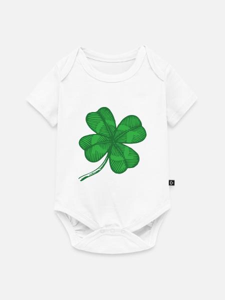 Kleeblatt - Baby Premium Kurzarmbody - Weiß