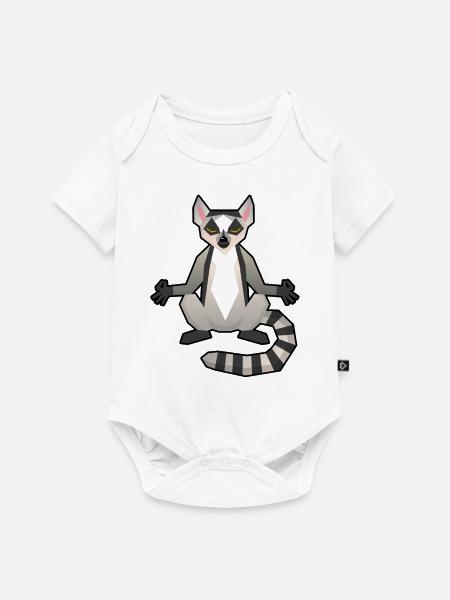 Lemur Meditation - Baby Premium Kurzarmbody - Weiß