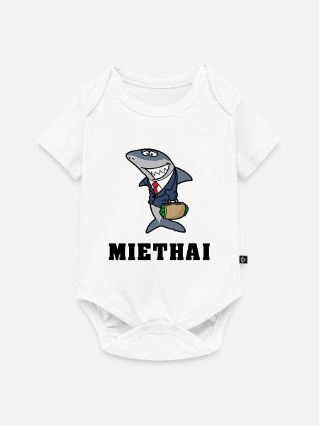 böser Hai Miethai Finanzhai Immobilienhai Geschenk - Baby Premium Kurzarmbody - Weiß