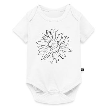 Sunflower Summer - one line drawing - Baby Premium short-sleeve bodysuit - white - Front