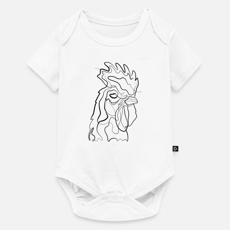 Coq - one line drawing - Body à manches courtes Premium Bébé - blanc