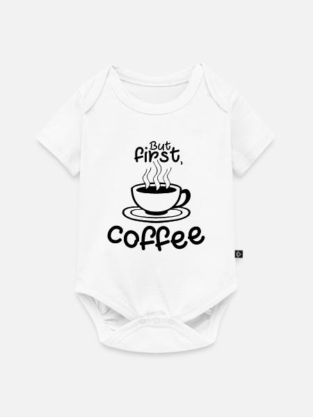 Kaffee - Baby Premium Kurzarmbody - Weiß