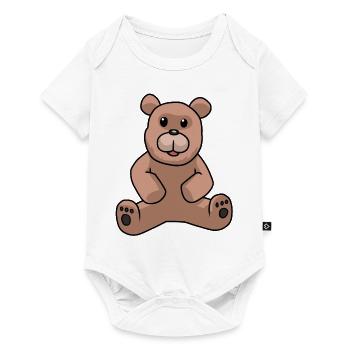 Teddy Ours en peluche Enfants Toddler Ours brun Bébé - Body à manches courtes Premium Bébé - blanc - Devant