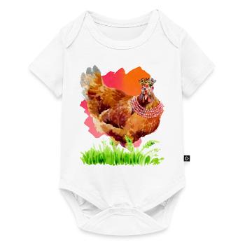 Poulet aquarelle - Body à manches courtes Premium Bébé - blanc - Devant