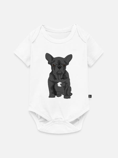 Bulldogge - Baby Premium Kurzarmbody - Weiß