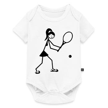 Tennis Damen Volley - Baby Premium Kurzarmbody - Weiß - Vorne