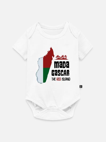 Cool Republik Madagaskar Länderumriss Geschenkidee - Baby Premium Kurzarmbody - Weiß