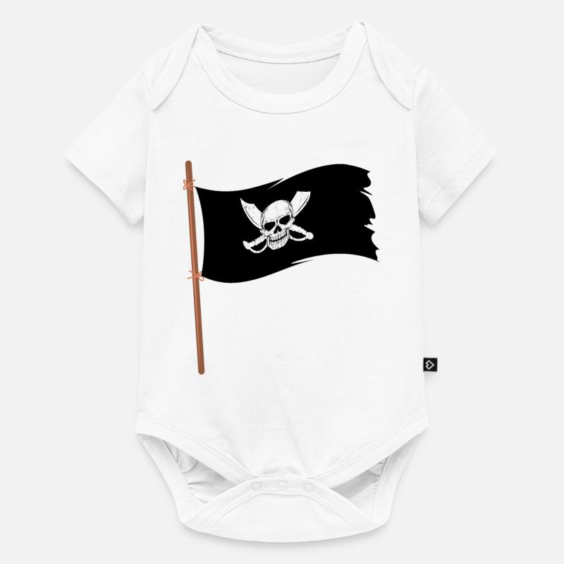Drapeau pirate - Body à manches courtes Premium Bébé - blanc
