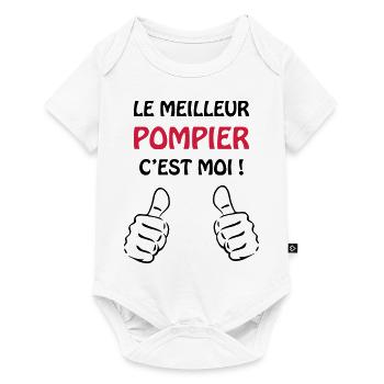 Pompier / Feu / Sécurité / Pompière / Urgences - Body à manches courtes Premium Bébé - blanc - Devant
