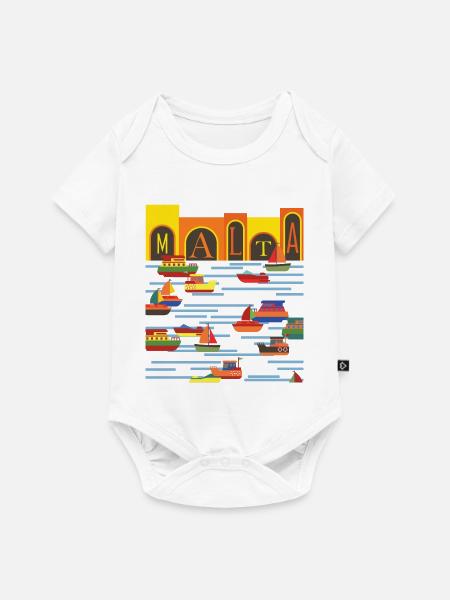 Insel Malta - Baby Premium Kurzarmbody - Weiß