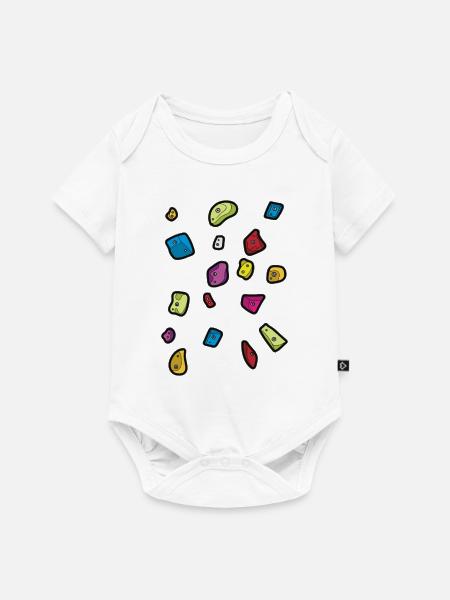 Boulder Bouldern Klettern Griffe Kletterhalle - Baby Premium Kurzarmbody - Weiß