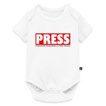 Cadeau de presse gratuit pour les journalistes et les reporters - Body à manches courtes Premium Bébé - blanc - Devant